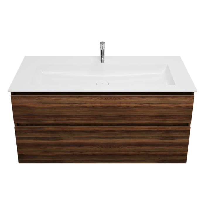 burgbad Lin20 Waschtischunterschrank mit Mineralguss-Waschtisch 122 cm, 2 Auszüge