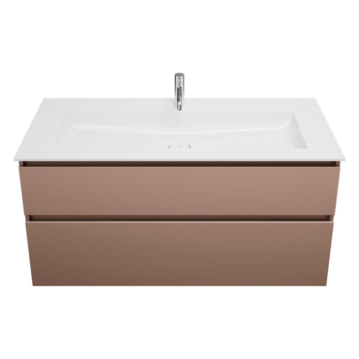 burgbad Lin20 Waschtischunterschrank mit Mineralguss-Waschtisch 122 cm, 2 Auszüge