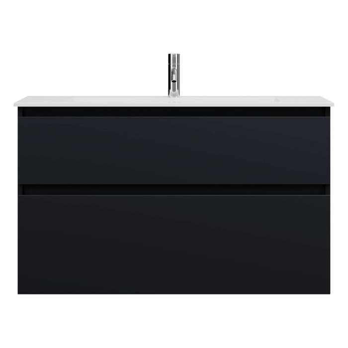 burgbad Lin20 Waschtischunterschrank mit Mineralguss-Waschtisch 102 cm, 2 Auszüge