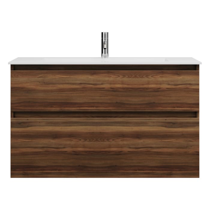 burgbad Lin20 Waschtischunterschrank mit Mineralguss-Waschtisch 102 cm, 2 Auszüge