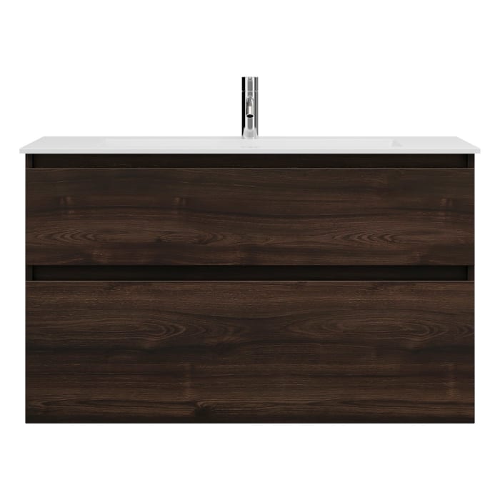 burgbad Lin20 Waschtischunterschrank mit Mineralguss-Waschtisch 102 cm, 2 Auszüge