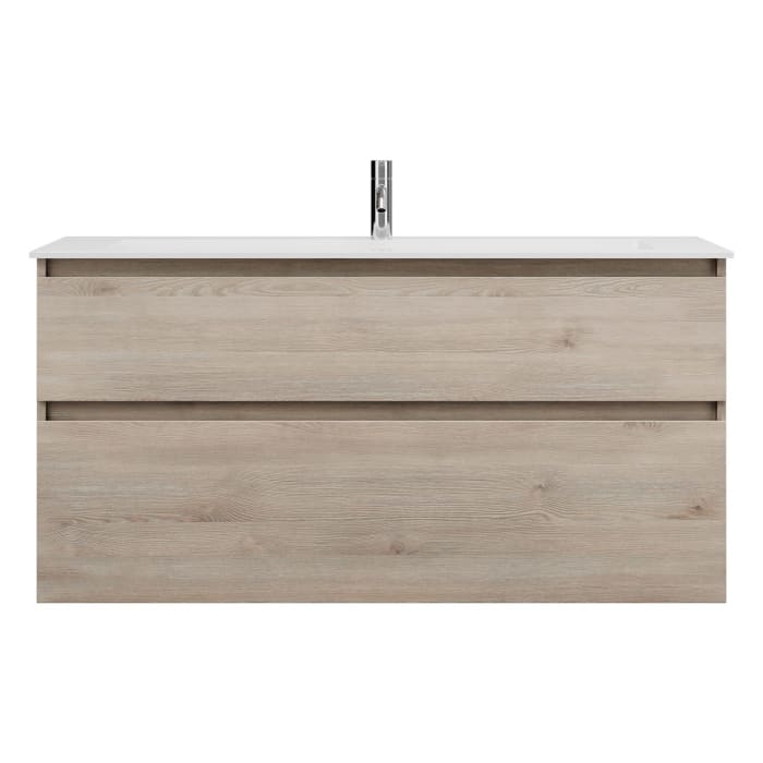 burgbad Lin20 Waschtischunterschrank mit Mineralguss-Waschtisch 122 cm, 2 Auszüge