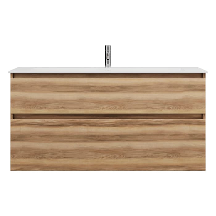 burgbad Lin20 Waschtischunterschrank mit Mineralguss-Waschtisch 122 cm, 2 Auszüge