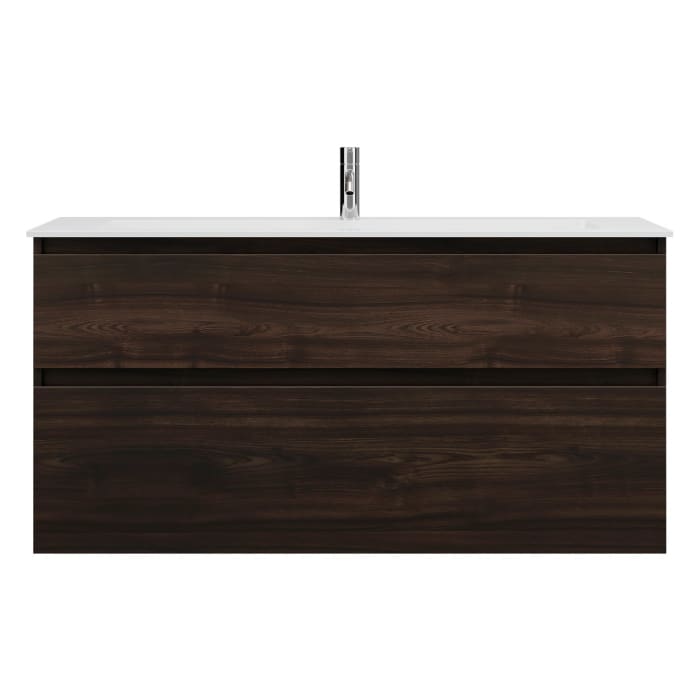 burgbad Lin20 Waschtischunterschrank mit Mineralguss-Waschtisch 122 cm, 2 Auszüge