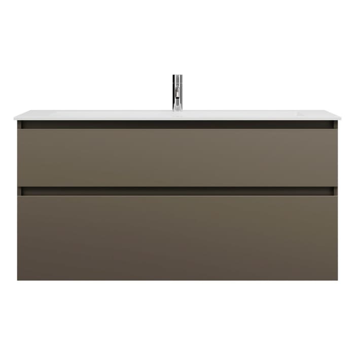 burgbad Lin20 Waschtischunterschrank mit Mineralguss-Waschtisch 122 cm, 2 Auszüge