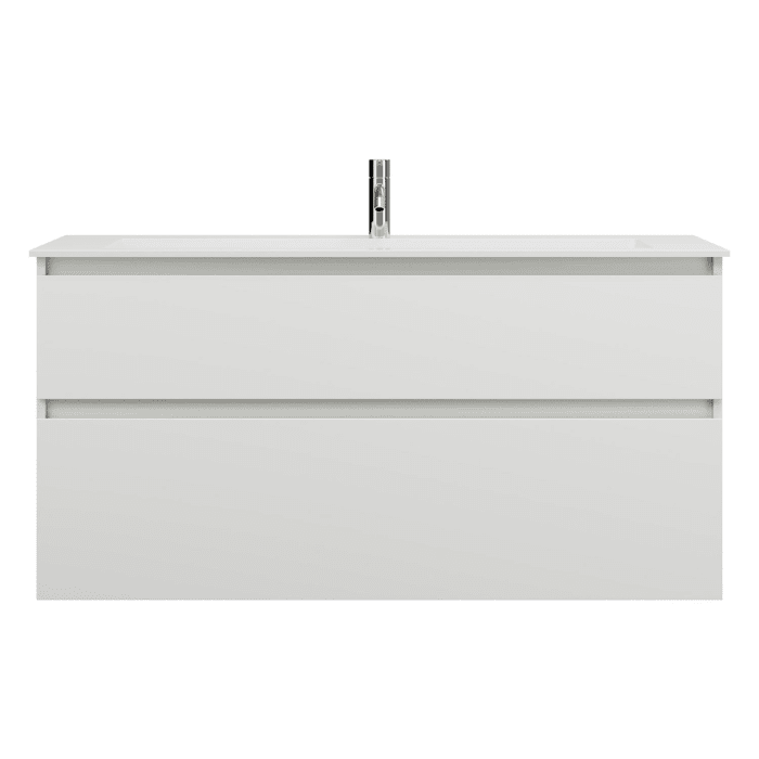 burgbad Lin20 Waschtischunterschrank mit Mineralguss-Waschtisch 122 cm, 2 Auszüge