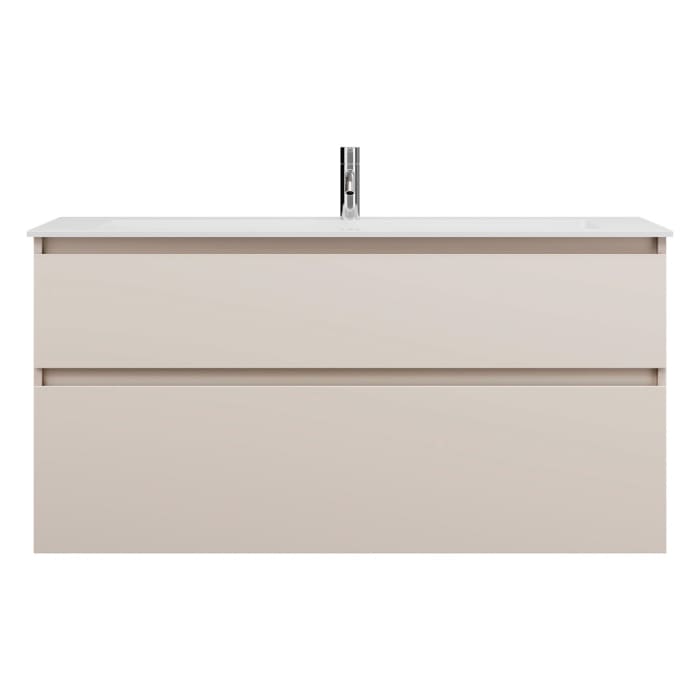 burgbad Lin20 Waschtischunterschrank mit Mineralguss-Waschtisch 122 cm, 2 Auszüge