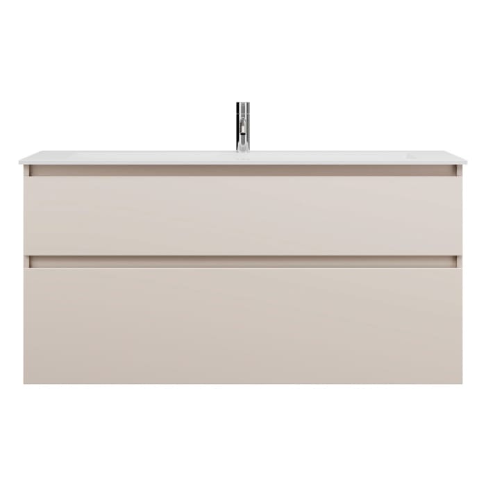 burgbad Lin20 Waschtischunterschrank mit Mineralguss-Waschtisch 122 cm, 2 Auszüge