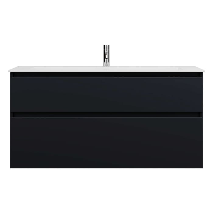 burgbad Lin20 Waschtischunterschrank mit Mineralguss-Waschtisch 122 cm, 2 Auszüge