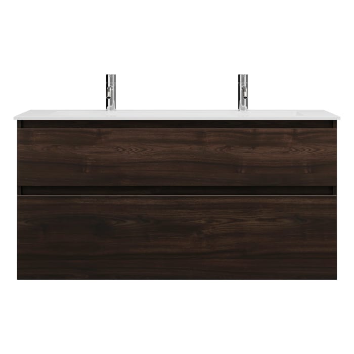 burgbad Lin20 Waschtischunterschrank mit Mineralguss-Waschtisch 122 cm, 2 Auszüge