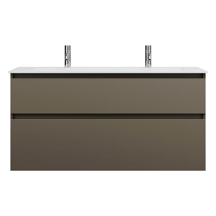 burgbad Lin20 Waschtischunterschrank mit Mineralguss-Waschtisch 122 cm, 2 Auszüge