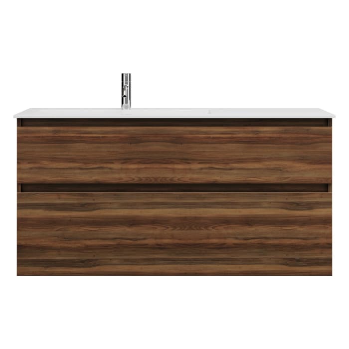 burgbad Lin20 Waschtischunterschrank mit Mineralguss-Waschtisch 122 cm, 2 Auszüge, links