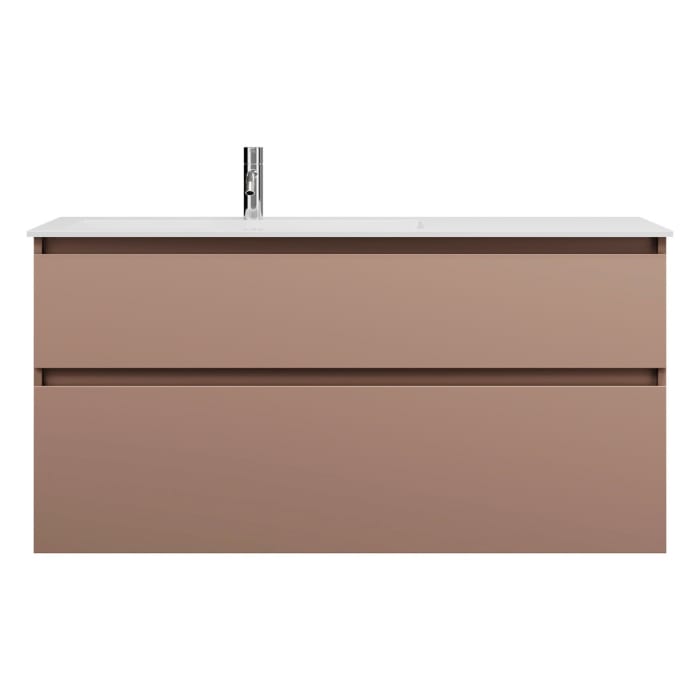 burgbad Lin20 Waschtischunterschrank mit Mineralguss-Waschtisch 122 cm, 2 Auszüge, links