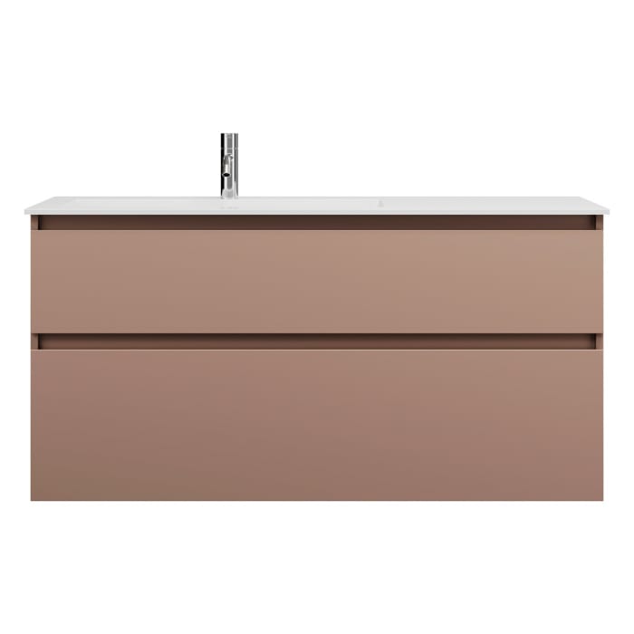 burgbad Lin20 Waschtischunterschrank mit Mineralguss-Waschtisch 122 cm, 2 Auszüge, links