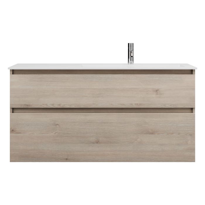 burgbad Lin20 Waschtischunterschrank mit Mineralguss-Waschtisch 122 cm, 2 Auszüge, rechts