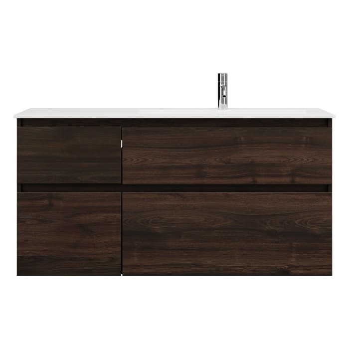 burgbad Lin20 Waschtischunterschrank mit Mineralguss-Waschtisch 122 cm, 4 Auszüge, rechts