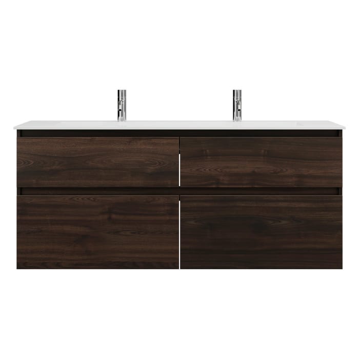 burgbad Lin20 Waschtischunterschrank mit Mineralguss-Waschtisch 142 cm, 4 Auszüge