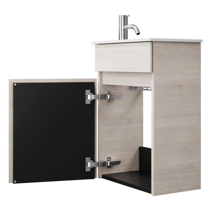 burgbad Lin20 Waschtischunterschrank mit Mineralguss-Waschtisch 42 cm, 1 Tür, rechts