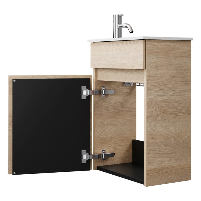 burgbad Lin20 Waschtischunterschrank mit Mineralguss-Waschtisch 42 cm, 1 Tür, rechts