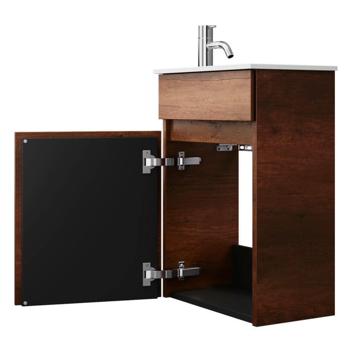 burgbad Lin20 Waschtischunterschrank mit Mineralguss-Waschtisch 42 cm, 1 Tür, rechts