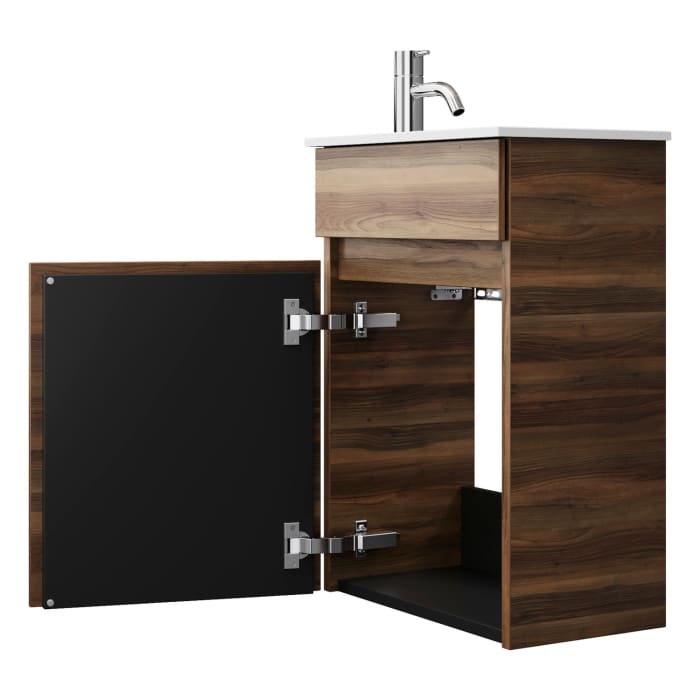 burgbad Lin20 Waschtischunterschrank mit Mineralguss-Waschtisch 42 cm, 1 Tür, rechts