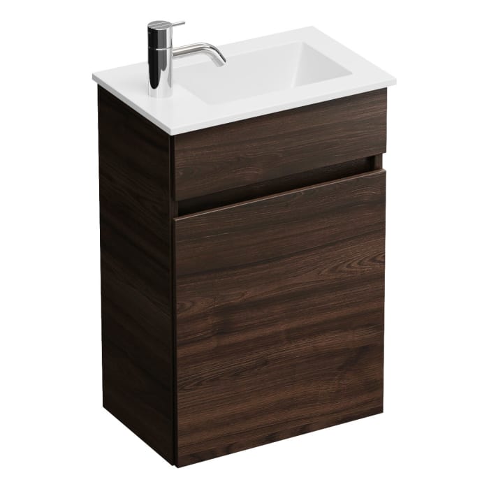 burgbad Lin20 Waschtischunterschrank mit Mineralguss-Waschtisch 42 cm, 1 Tür, rechts