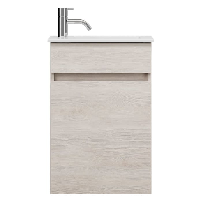 burgbad Lin20 Waschtischunterschrank mit Mineralguss-Waschtisch 42 cm, 1 Tür, rechts