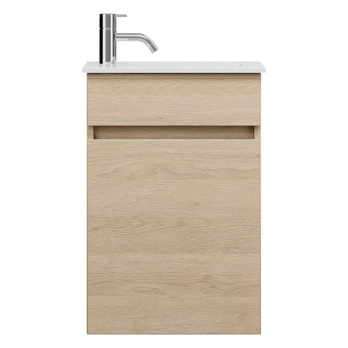 burgbad Lin20 Waschtischunterschrank mit Mineralguss-Waschtisch 42 cm, 1 Tür, rechts