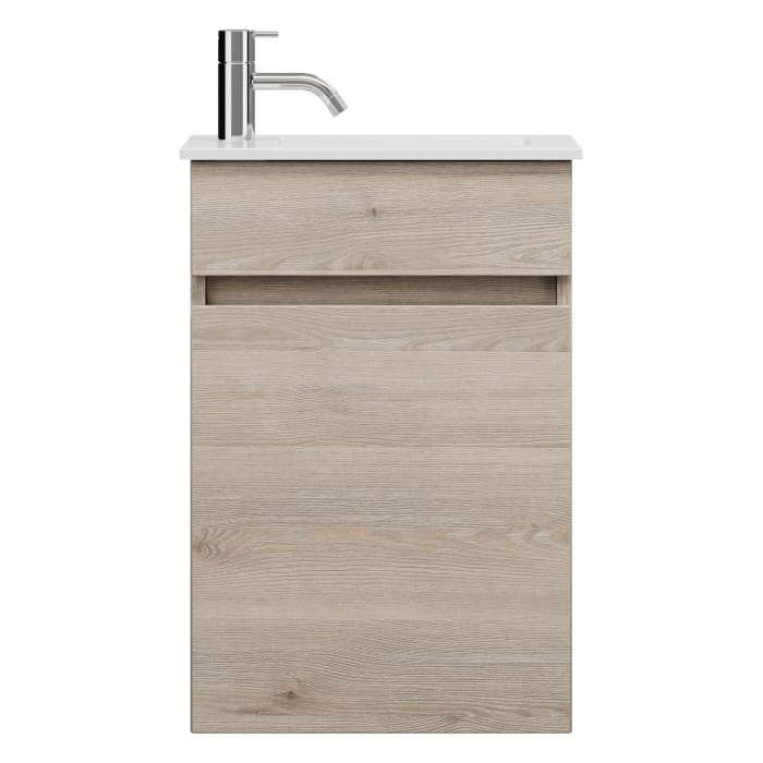 burgbad Lin20 Waschtischunterschrank mit Mineralguss-Waschtisch 42 cm, 1 Tür, rechts