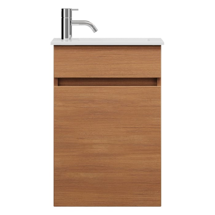 burgbad Lin20 Waschtischunterschrank mit Mineralguss-Waschtisch 42 cm, 1 Tür, rechts