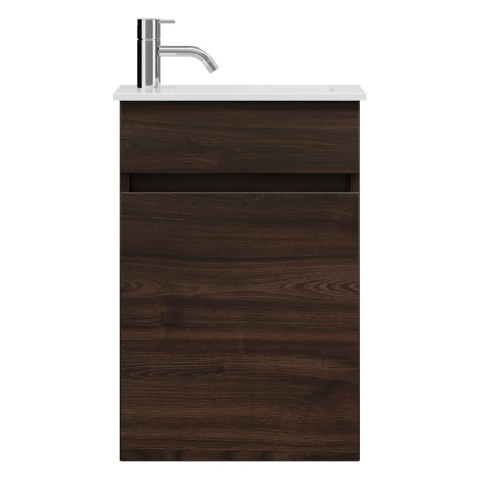 burgbad Lin20 Waschtischunterschrank mit Mineralguss-Waschtisch 42 cm, 1 Tür, rechts