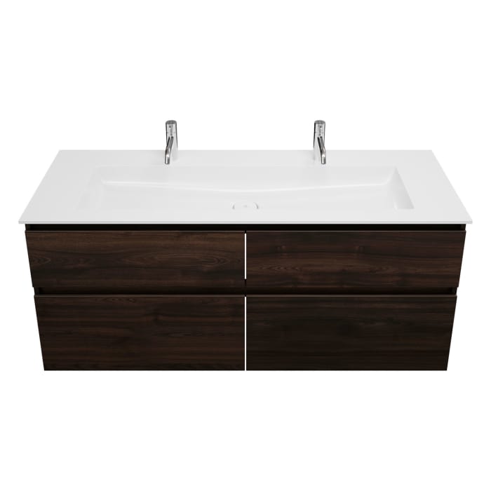 burgbad Lin20 Waschtischunterschrank mit Mineralguss-Waschtisch 142 cm, 4 Auszüge