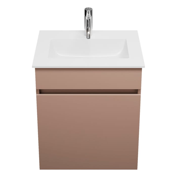 burgbad Lin20 Waschtischunterschrank mit Mineralguss-Waschtisch 52 cm, 1 Auszug