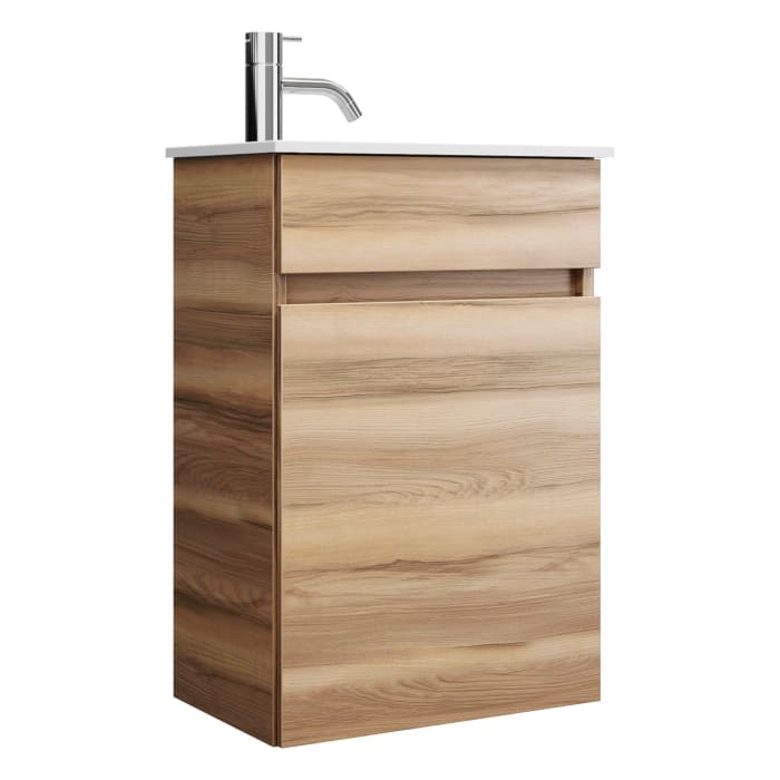 burgbad Lin20 Waschtischunterschrank mit Mineralguss-Waschtisch 42 cm, 1 Tür, rechts