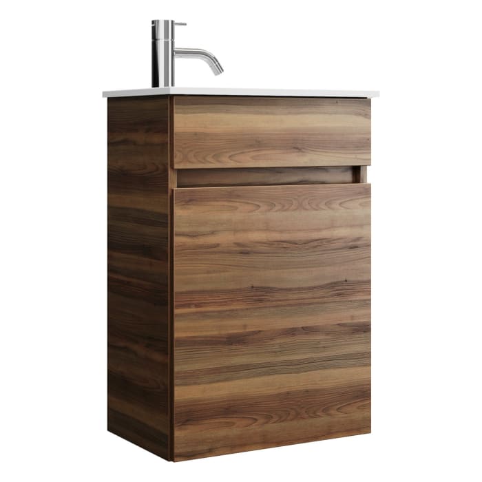 burgbad Lin20 Waschtischunterschrank mit Mineralguss-Waschtisch 42 cm, 1 Tür, rechts