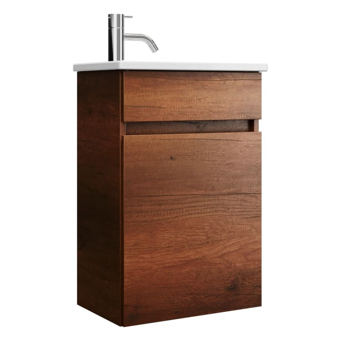 burgbad Lin20 Waschtischunterschrank mit Keramik-Waschtisch 43 cm, 1 Tür, rechts