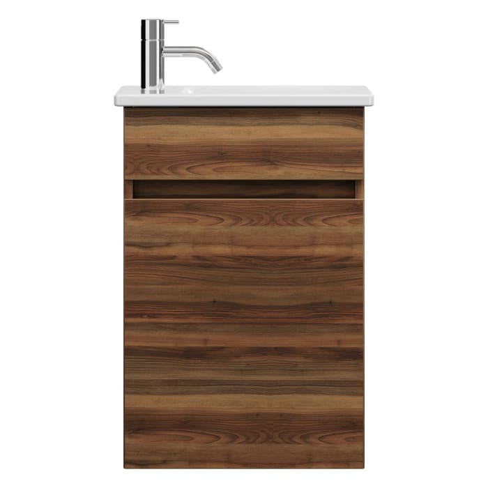 burgbad Lin20 Waschtischunterschrank mit Keramik-Waschtisch 43 cm, 1 Tür, rechts