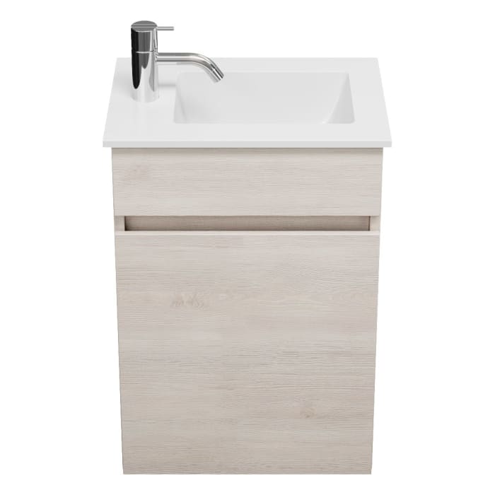 burgbad Lin20 Waschtischunterschrank mit Mineralguss-Waschtisch 42 cm, 1 Tür, rechts