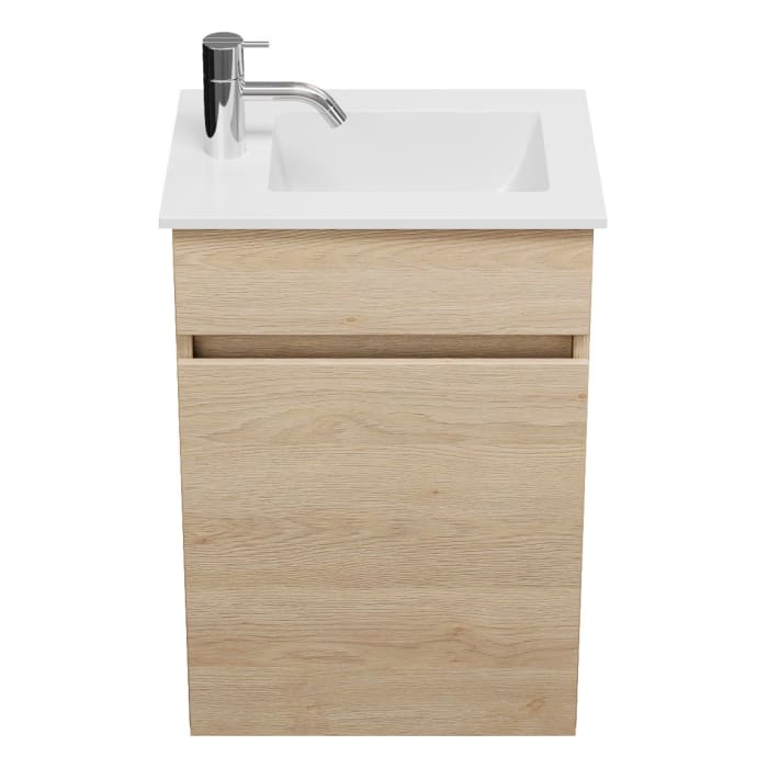 burgbad Lin20 Waschtischunterschrank mit Mineralguss-Waschtisch 42 cm, 1 Tür, rechts