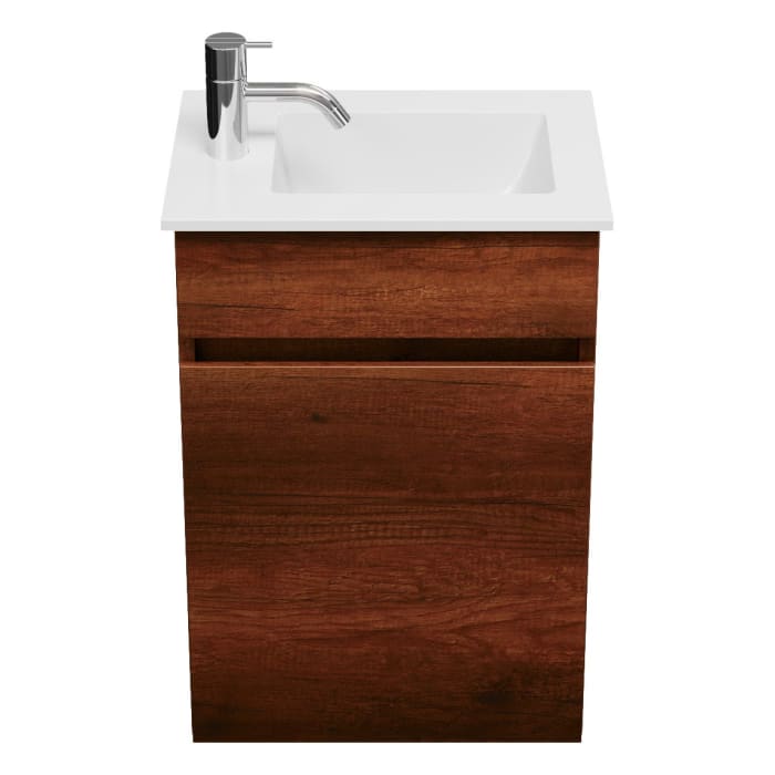 burgbad Lin20 Waschtischunterschrank mit Mineralguss-Waschtisch 42 cm, 1 Tür, rechts