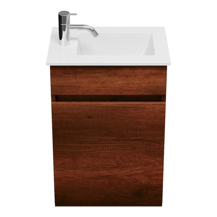 burgbad Lin20 Waschtischunterschrank mit Mineralguss-Waschtisch 42 cm, 1 Tür, rechts