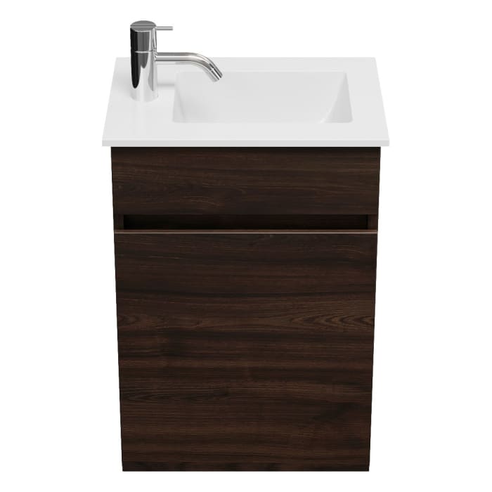 burgbad Lin20 Waschtischunterschrank mit Mineralguss-Waschtisch 42 cm, 1 Tür, rechts