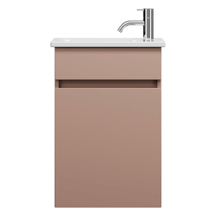 burgbad Lin20 Waschtischunterschrank mit Keramik-Waschtisch 43 cm, 1 Tür, links