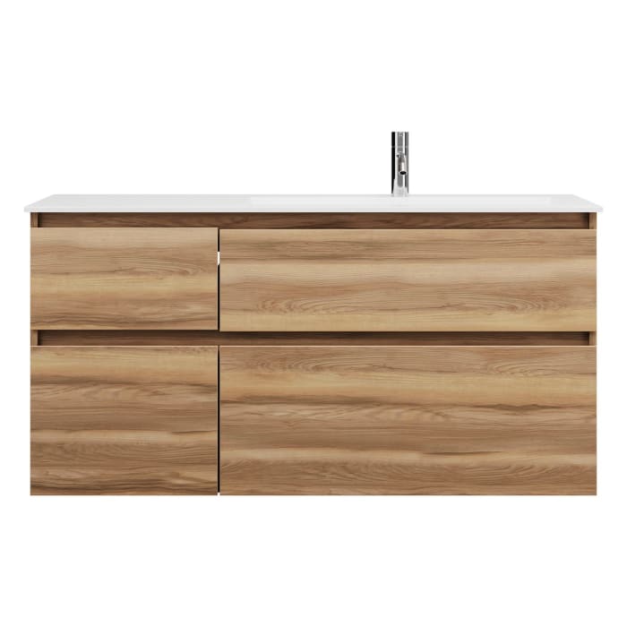 burgbad Lin20 Waschtischunterschrank mit Mineralguss-Waschtisch 122 cm, 4 Auszüge, rechts