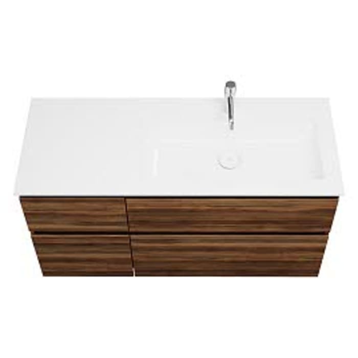 burgbad Lin20 Waschtischunterschrank mit Mineralguss-Waschtisch 122 cm, 4 Auszüge, rechts