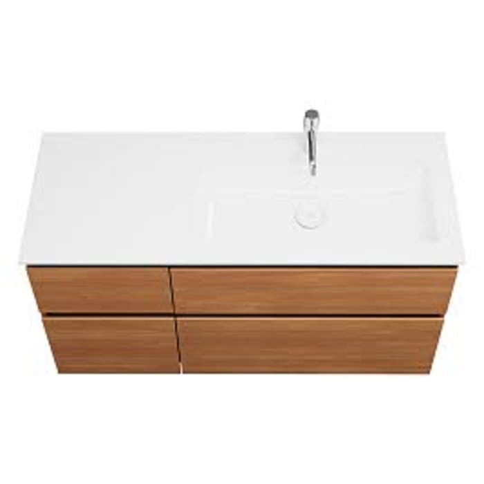 burgbad Lin20 Waschtischunterschrank mit Mineralguss-Waschtisch 122 cm, 4 Auszüge, rechts