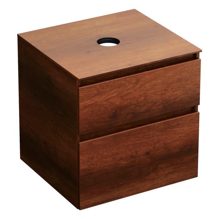 burgbad Lin20 Waschtischunterschrank mit Konsolenplatte 60 cm, 2 Auszüge, Beckenausschnitt mittig