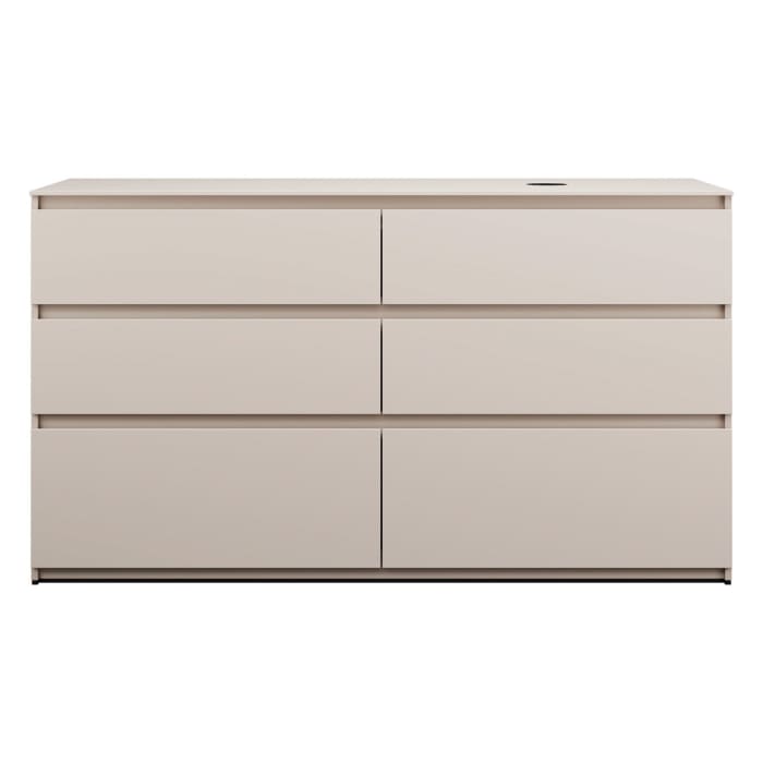 burgbad Lin20 Waschtischunterschrank mit Konsolenplatte 160 cm, 6 Auszüge, Beckenausschnitt rechts