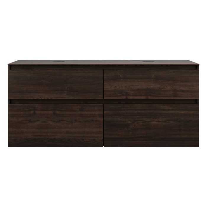 burgbad Lin20 Waschtischunterschrank mit Konsolenplatte 140 cm, 4 Auszüge, Beckenausschnitt links und rechts