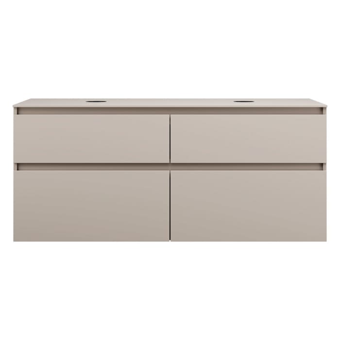 burgbad Lin20 Waschtischunterschrank mit Konsolenplatte 140 cm, 4 Auszüge, Beckenausschnitt links und rechts